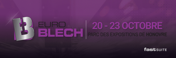 Bannière du salon EuroBLECH 2026, du 20 au 23 octobre au parc des expositions de Hanovre